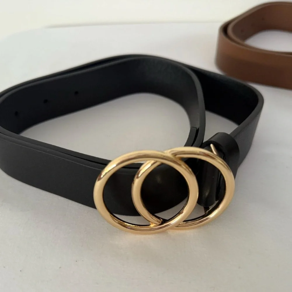 Stylish Women's Belt Set - Black, Brown, Leopard